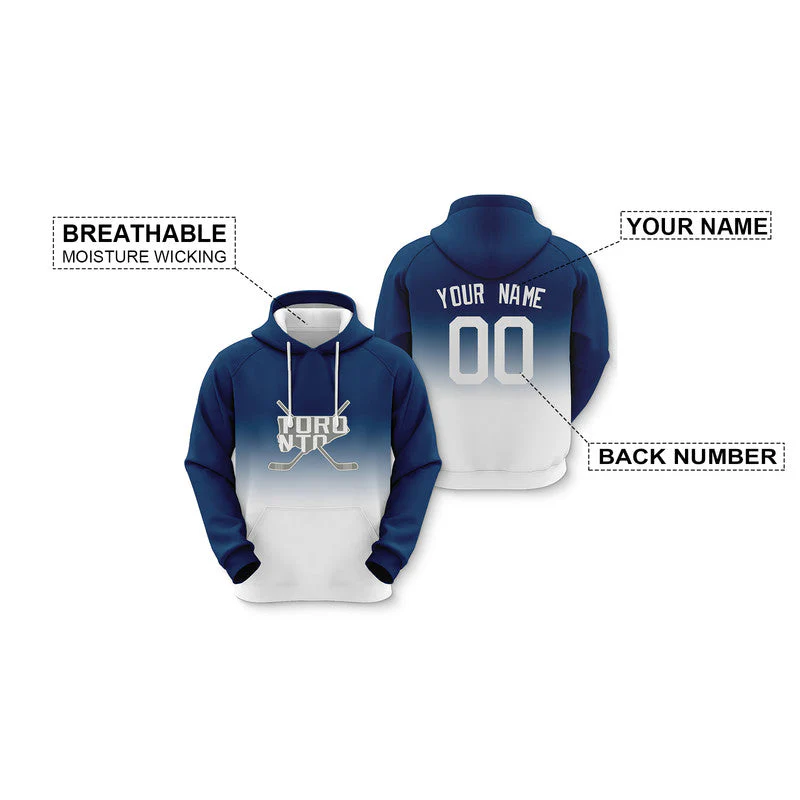 Custom Sports Pullover Sweatshirt Hockey Split Map Toronto  Fashion Hoodie