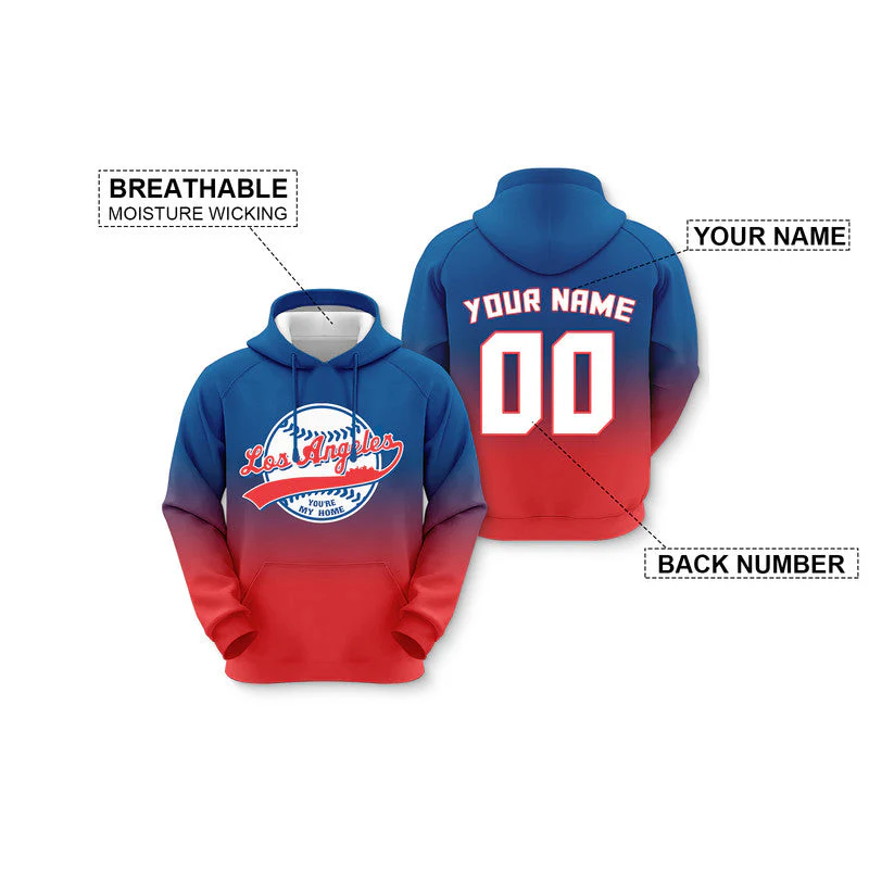 Custom Sports Pullover Sweatshirt Baseball City Los Angeles You're My Home Split Fashion Hoodie1